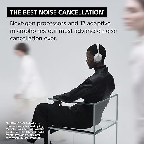 Miniatura 3 de Sony WH-1000XM6 Los mejores auriculares inalámbricos con cancelación de ruido, procesador HD NC QN3, 12 micrófonos, optimizador NC adaptativo,