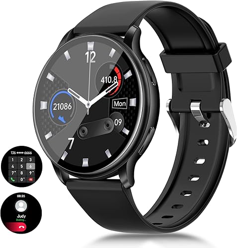 Reloj inteligente (responderhacer llamadas), relojes inteligentes con pantalla táctil a color de 1.32 pulgadas para mujer, rastreador de fitness con
