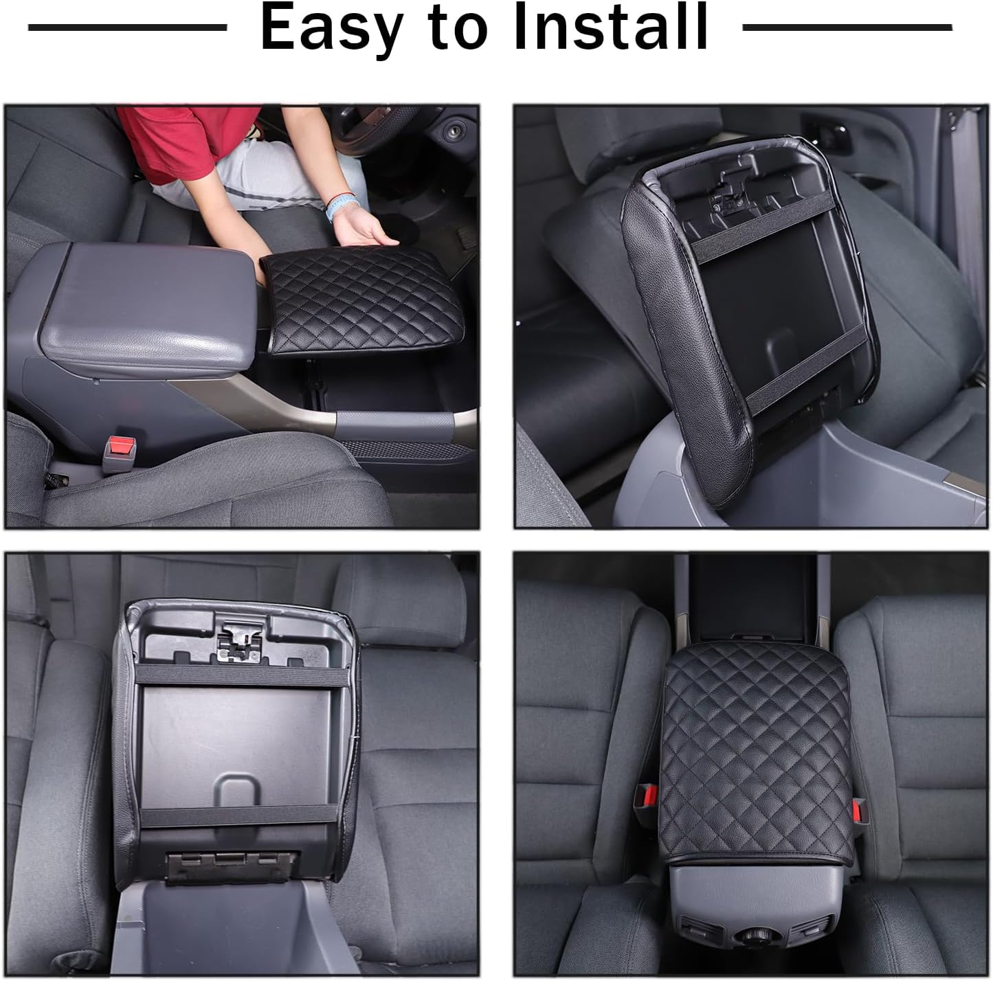 Center Console Armrest Cover for Honda Pilot 2003 2004 2005 2006 2007 2008 Accessories, Leather Armrest Lid Cushion Pad, Armrest Seat Box Cover Mat (no Pockets)