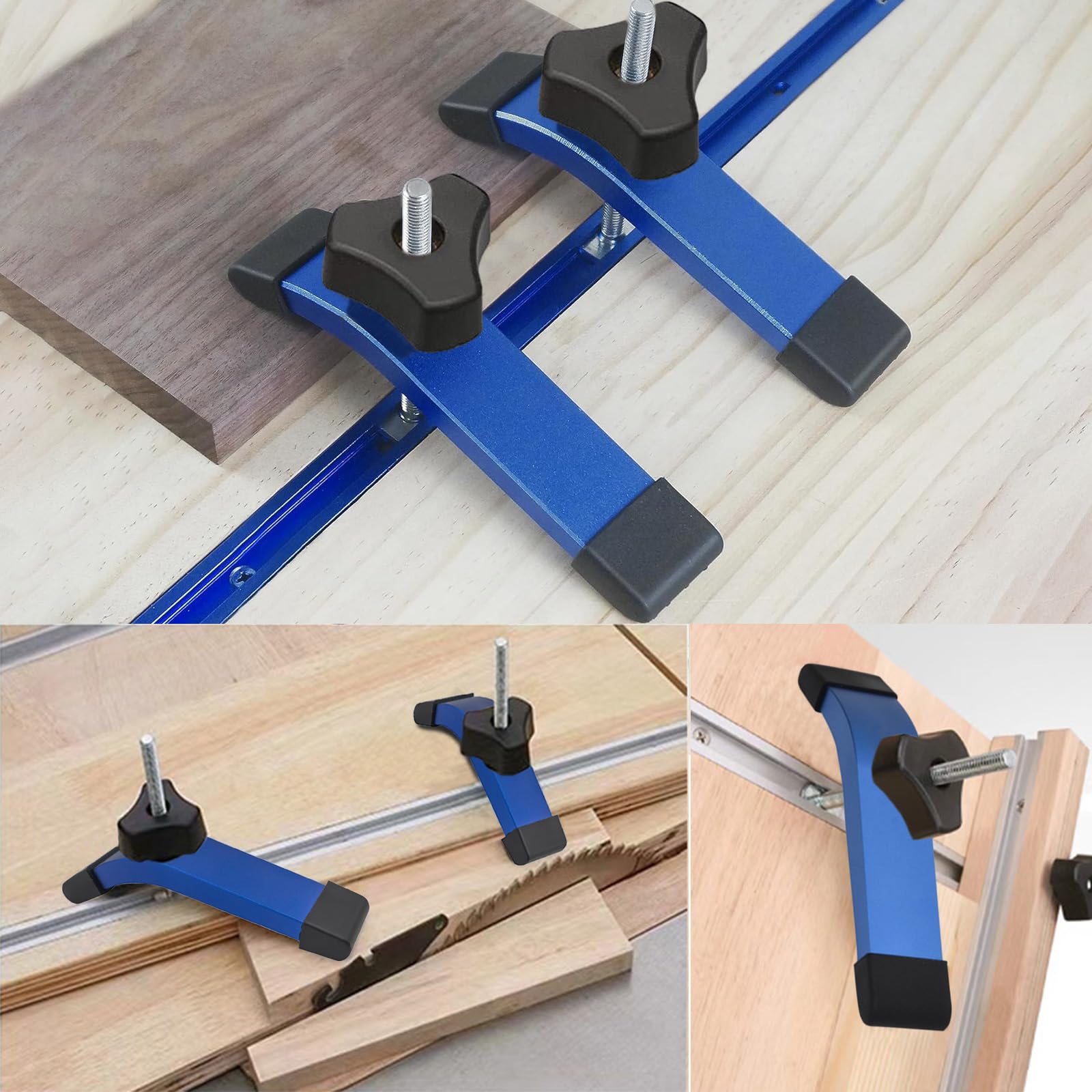 2 Piece Set Track Hold Down Clamp, Quick Acting Fixture with T Bolts & Silder, Aluminum Alloy T-Slot Clamp - Image 4