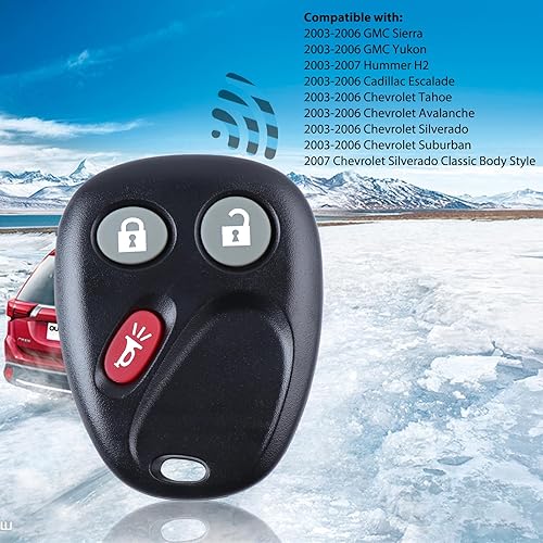 Miniatura 2 de Repuesto para llave de automóvil Chevrolet Tahoe Avalanche Silverado Suburban 2003-2006 sin llave que utiliza 3 botones FCCID LHJ011-2 unidades