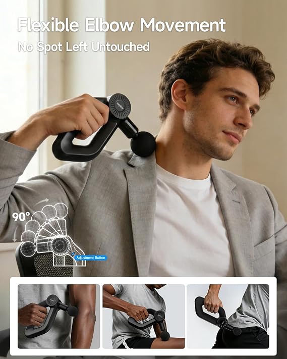 Massage Gun Deep Tissue Portable Muscle Massager Heat and Cold, Black
