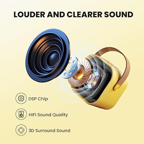 Miniatura 35 de Máquina de karaoke para niños y adultos, minialtavoz Bluetooth portátil con 2 micrófonos inalámbricos y luces de fiesta, para celular, regalo