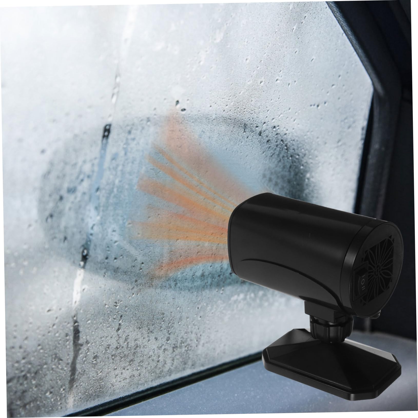 Mikinona Calentador Portátil para Coche con Ventilador Defroster Diseño Ajustable para Descongelar Parabrisas y Eliminar Niebla Enchufe para Mechero Vehículos y Camping