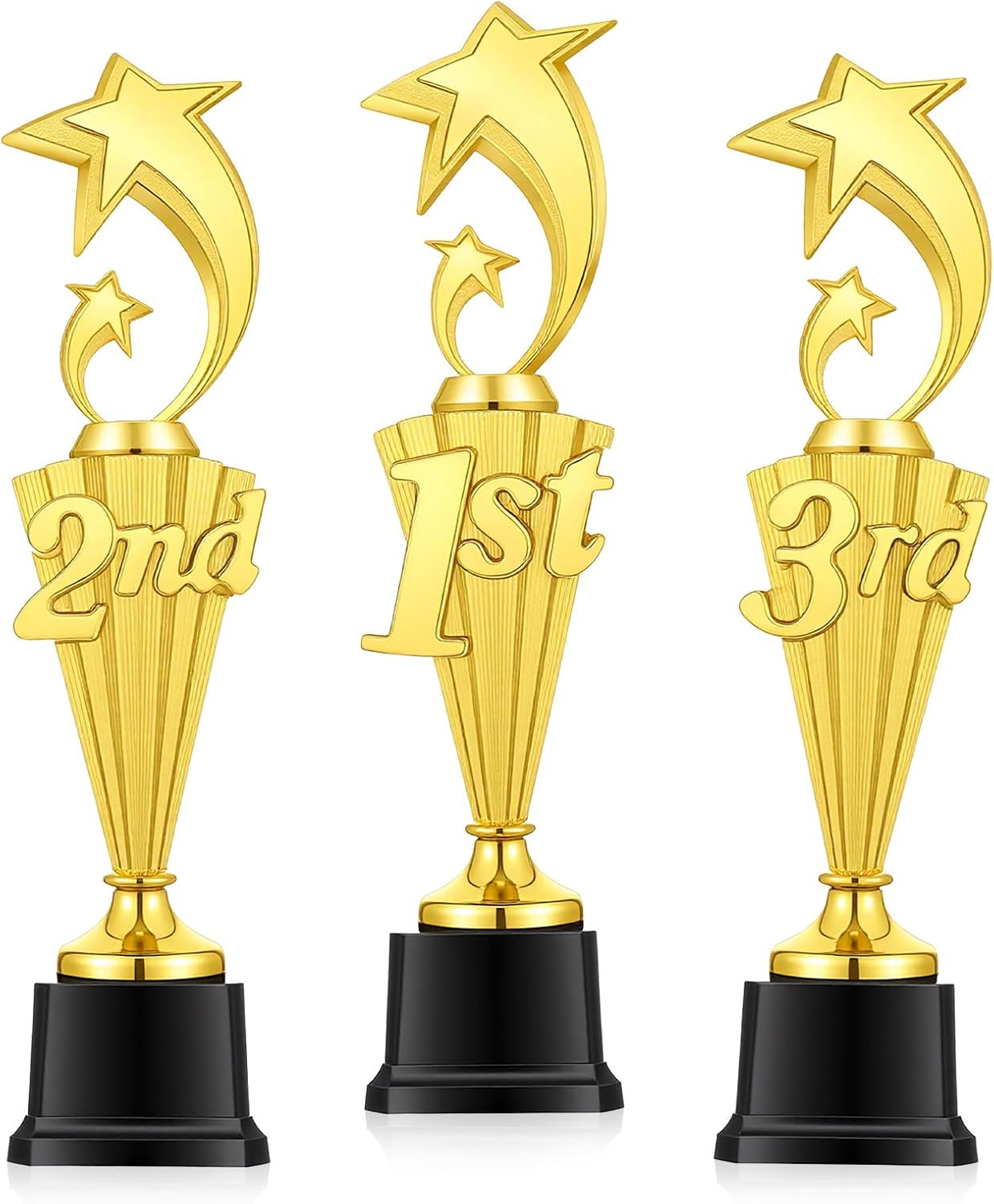 3 Pcs 3rd 2nd 1st Place Trophy First Place Plastic Trophy Award for Sports Tournament Funny Prize Cup for Football Soccer Competitions Reward Ceremony