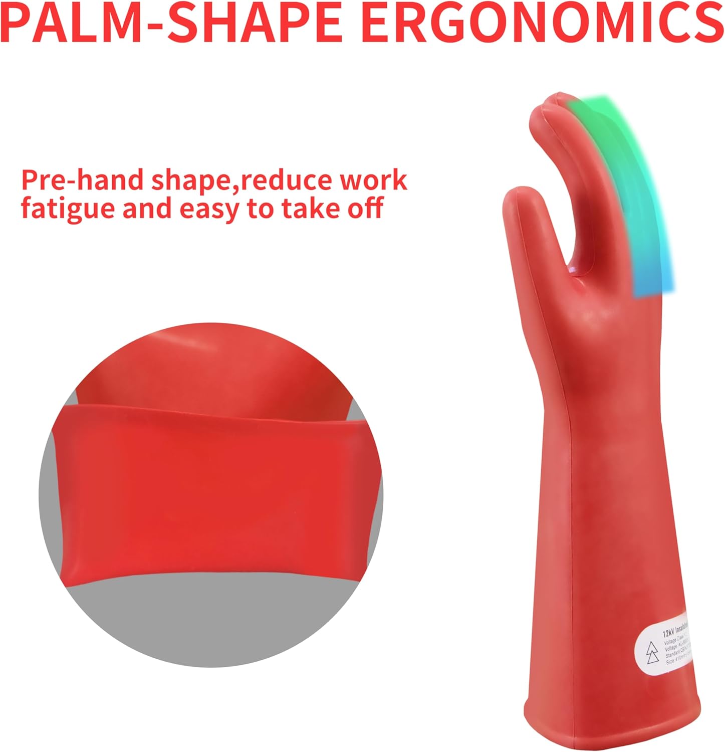 Insulated Electrician Gloves - Class 1 ASTM Compliant High Voltage Dielectric Electrical Gloves For Electrician,Electrical Safety Gloves 8000V AC - Image 5