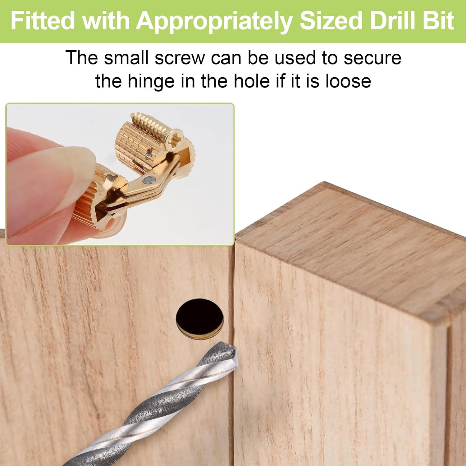8mm Barrel Hinge Set, 8Pcs Copper Invisible Hinges with Drill Bit and Magnets Mini Concealed 180° Opening Angle Hinges for DIY Jewelry Box (Dia.8mm)