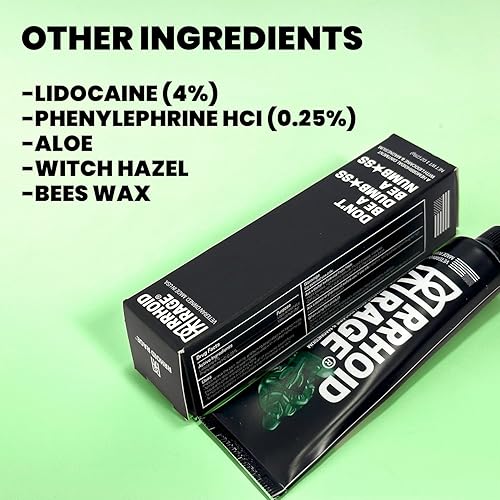 Miniatura 5 de Rrhoid Rage Ungüento para hemorroides y fisuras tratamiento con lidocaína, extracto de aloe, sulfato de magnesio, abeto bálsamo, crema de