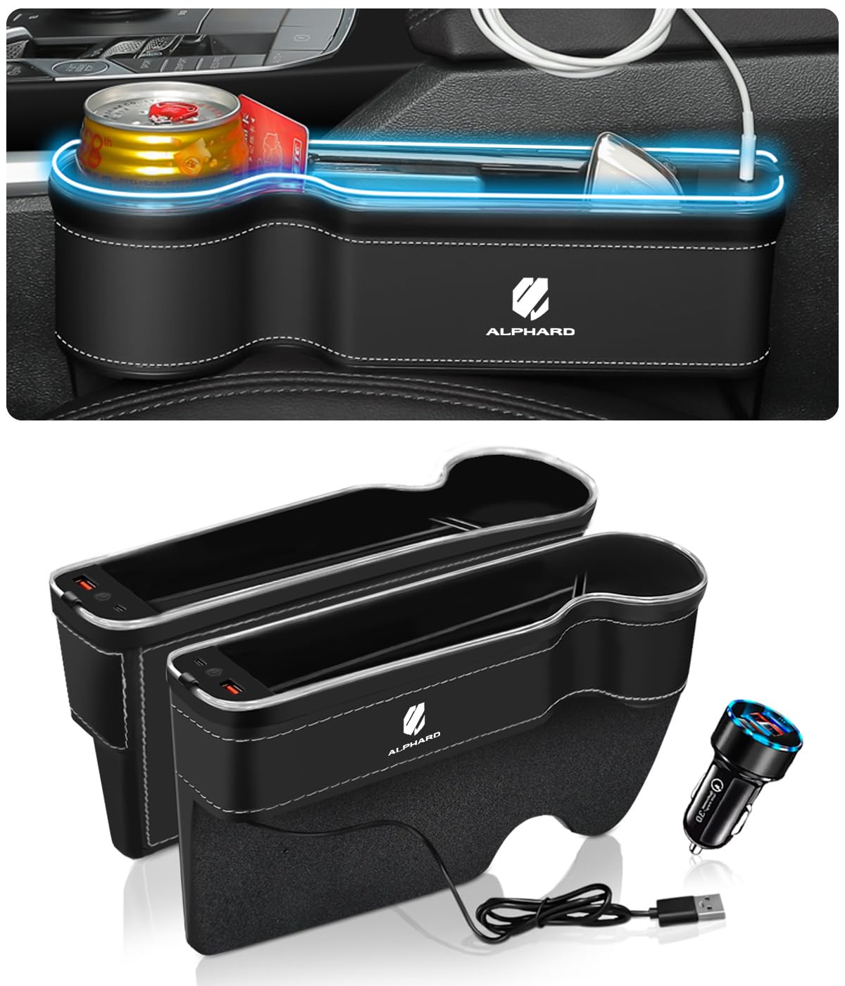 Amazon | 【2025年版·大容量設計】アルファード 車用 光る サイド収納