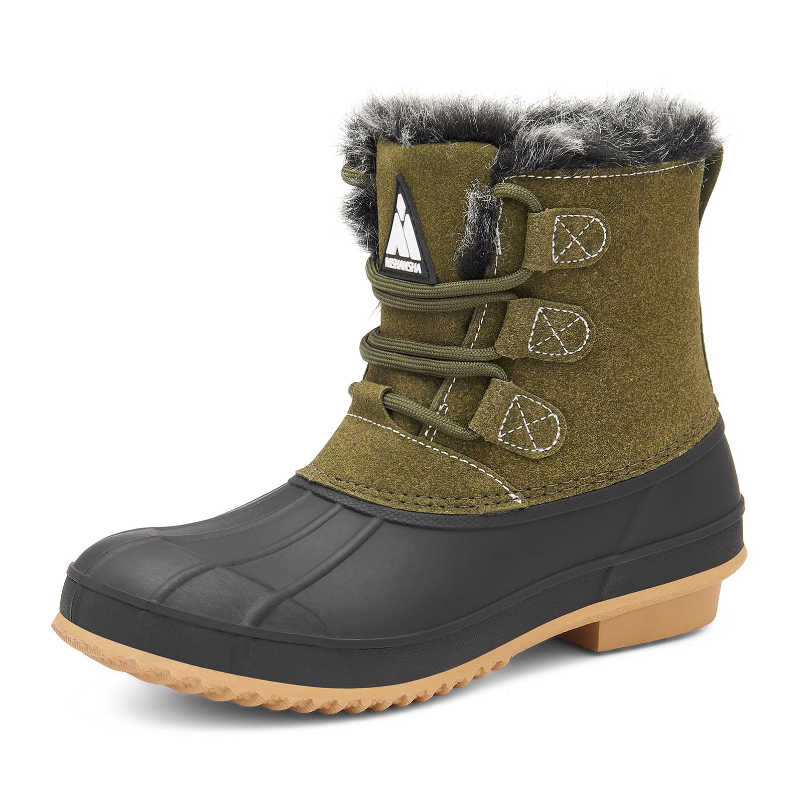 Women's Snow Boots Mid Calf Insulated Duck Boot Cold Weather Winter