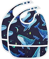 Vista 14 de MCHIVER Baberos de bebé para bebé niño y niña, delantal de alimentación impermeable, babero de algodón para comer alimentos, 2 paquetes