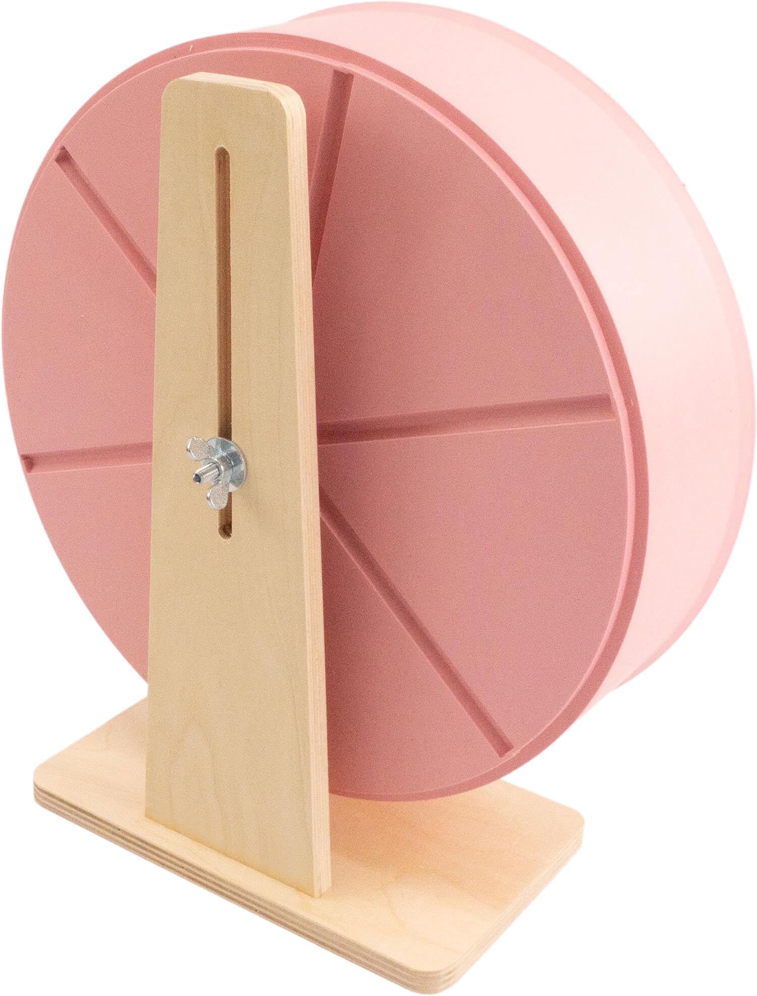 Getzoo Ø 27 cm Kunstofflaufrad (Ø 25,4 cm Innen) mit Holzstandfuß und Austauschbare Korkeinlage I Strapazierfähig I Höhenverstellbar (Blütenrosa)