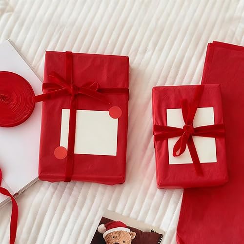 Miniatura 4 de Rollo de papel de regalo rojo de 11.8 pulgadas x 196.85 pulgadas para flores, manualidades, envoltura de regalos, embalaje, envío en movimiento