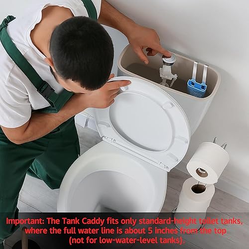 Miniatura 6 de moonoom 2 soportes azules para pastillas de limpieza de tanque de inodoro, 3.7 x 2.9 x 0.7 pulgadas, soporte para tableta de blanqueador para tanque