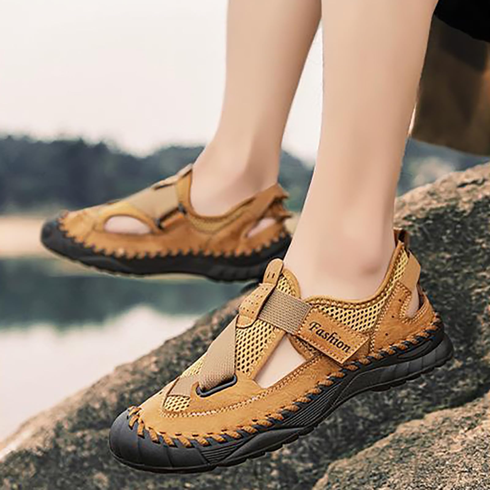 Sandalias de trekking para hombre, impermeables, ortopédicas, para verano