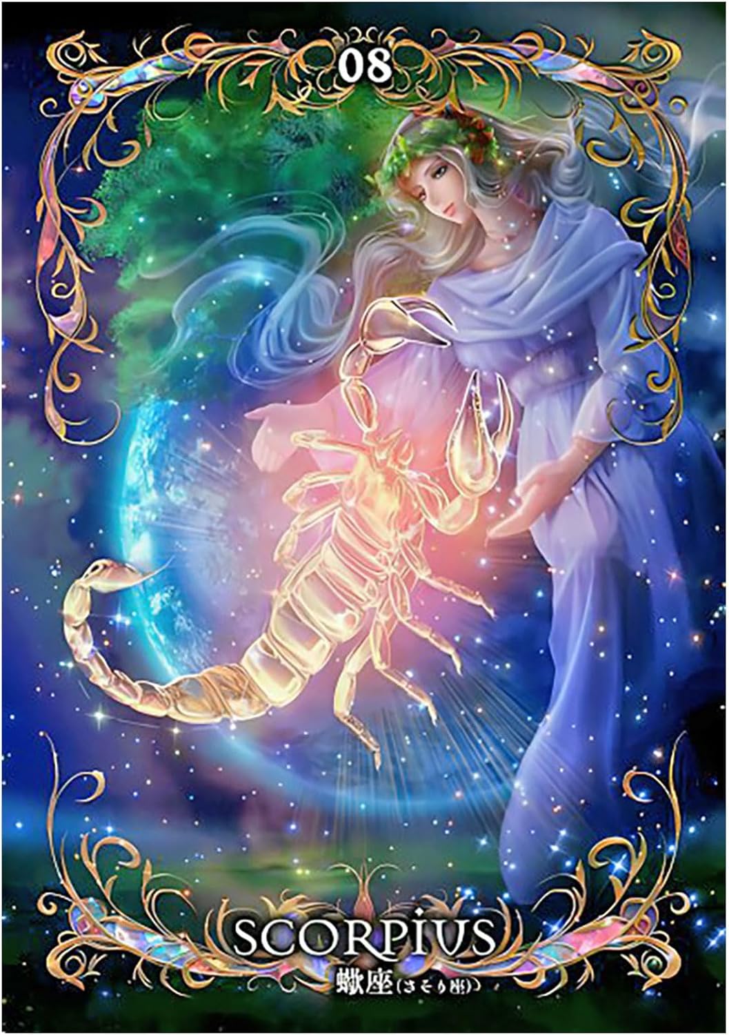 SHEGZHUC 30 x 40 cm Diamond Painting Zodiac Sign Scorpio 5D Diamond Painting Zodiac Sign Scorpio Diamond Painting Animals Diamond Painting Art Embroidery Cross Stitch Pictures Gift Wall Decoration