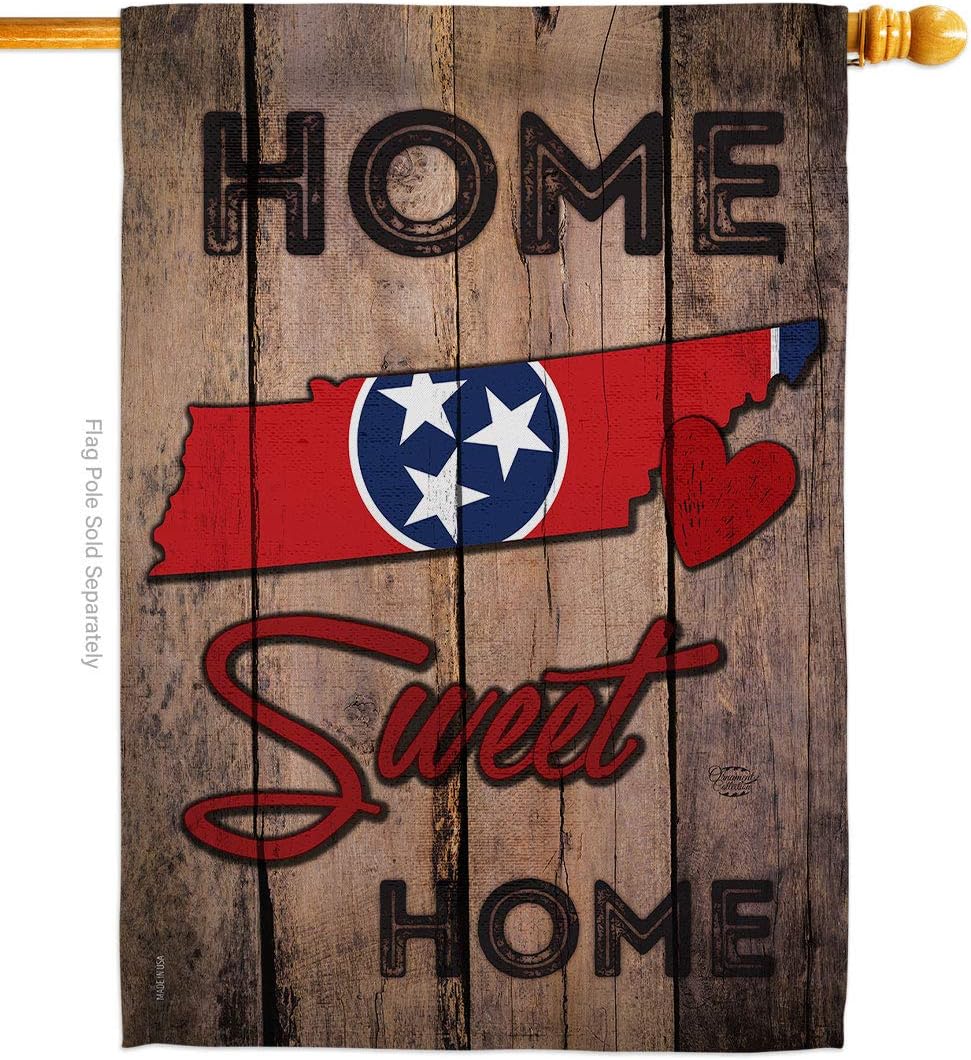 Tennessee Home Sweet House Flag Regional States American Territories Republic Country Particular Area Decoration Banner Small Garden Yard Gift Double-Sided, Made in USA
