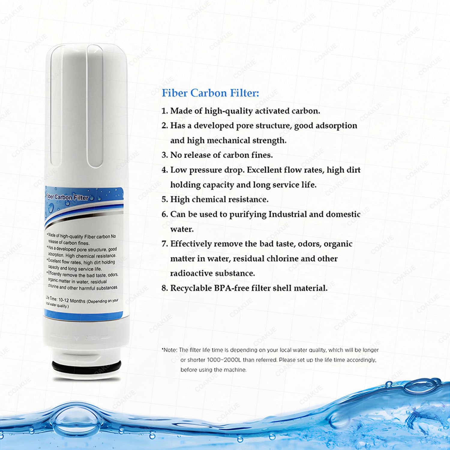 Filtro di Ricambio per ionizzatore d'Acqua alcalina AG7.0, capacità 8000 Litri, Filtro di Ricambio per meccanismo di filtrazione dell'Acqua Domestica.