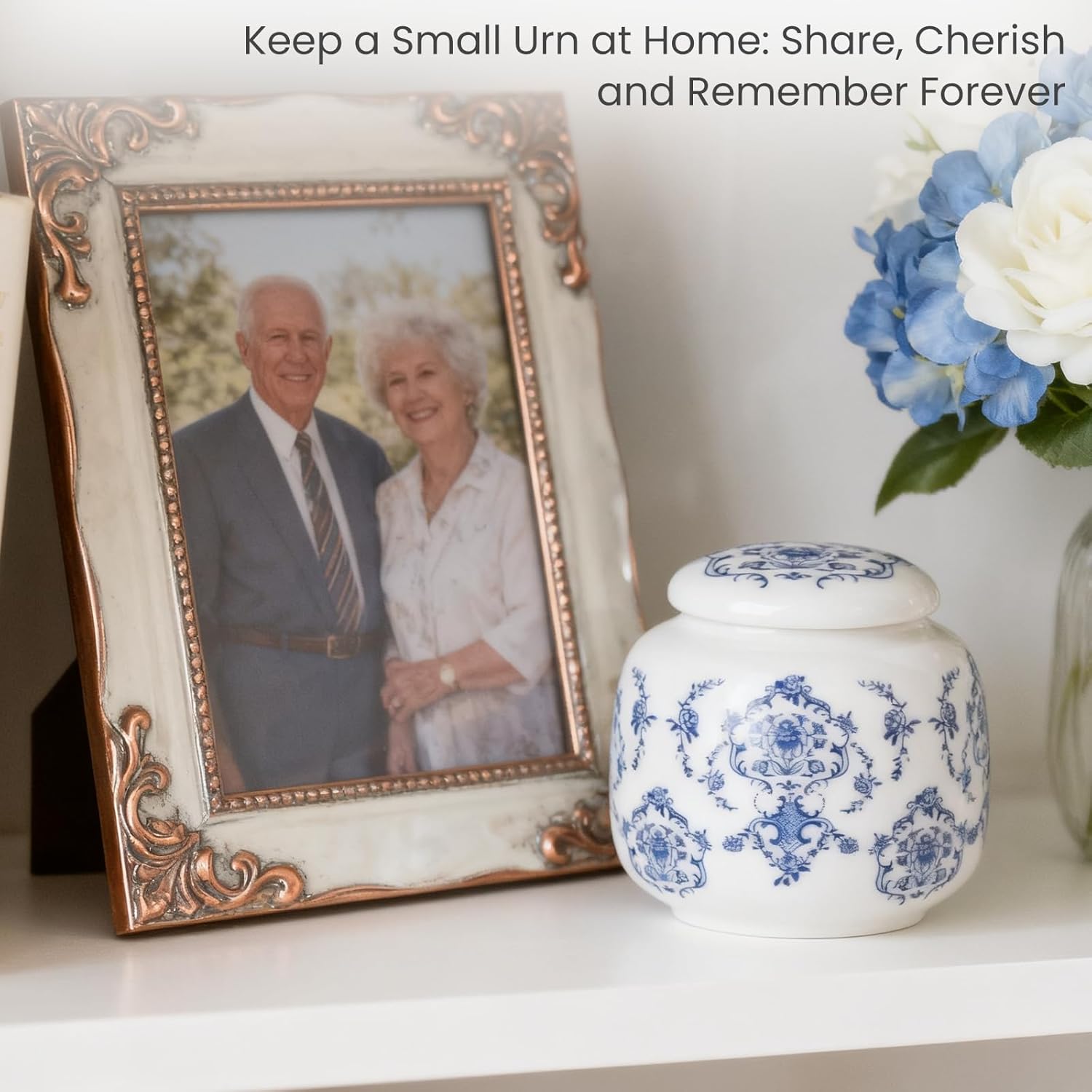 Small Keepsake Cremation Urns for Human Ashes Chinoiserie Ceramic Handmade Mini Memorial Urn for Adult Pet Box - UP to 10 Cubic inches - Image 6