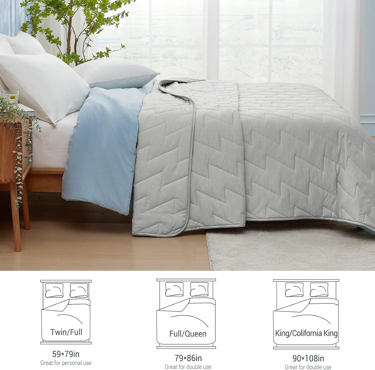 Elegear Revolutionary Cooling Comforter Queen, Japanese Q-Max>0.5 Arc-Chill Cooling Comforter Blanket for Hot Sleepers, Summer V-shaped Precision Lightweight Ice Cold Blanket for Night Sweats Sleeping - Image 8