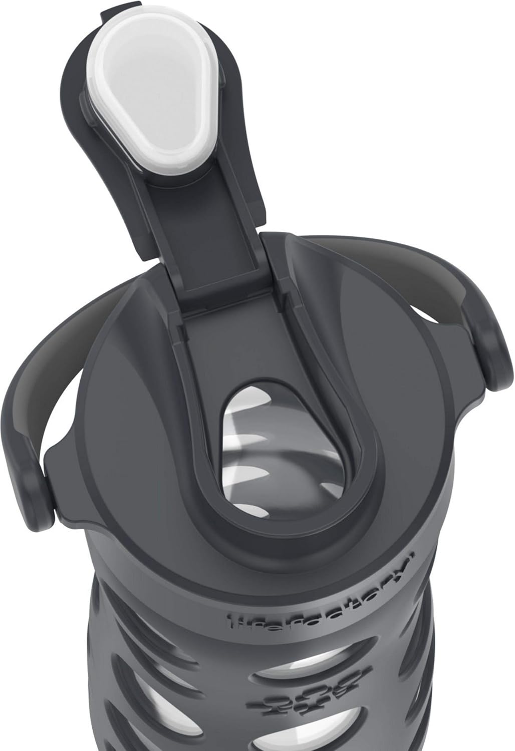 Lifefactory 16-Ounce Glass Water Bottle with Active Flip Cap and Protective Silicone Sleeve, Carbon - Image 4