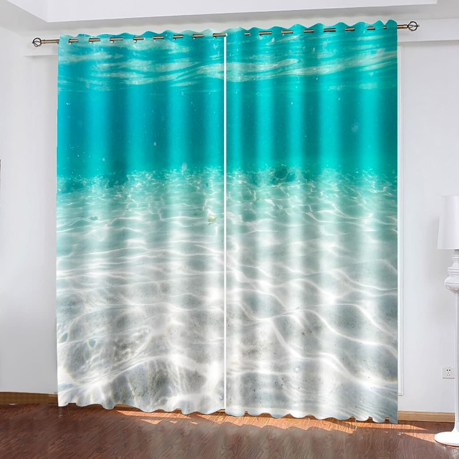 Rideaux thermiques occultants 102x160cm bleu ciel pour fenêtres