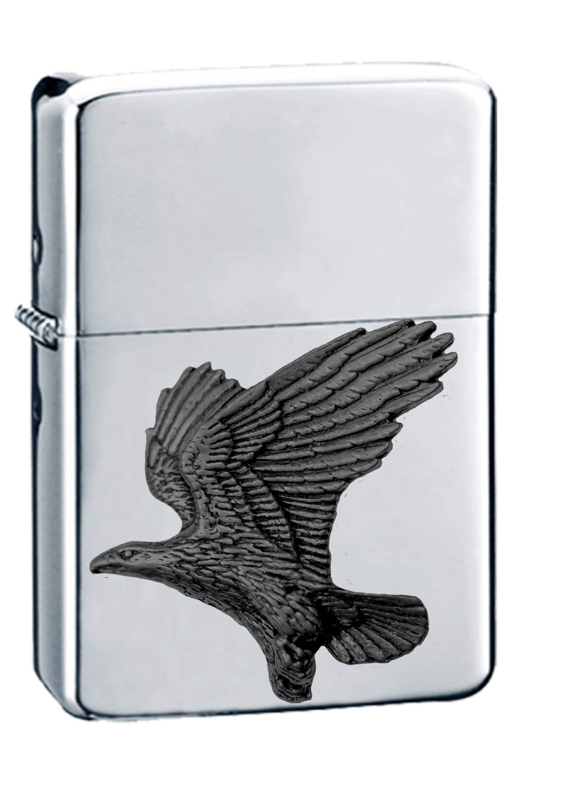 Briquet rechargeable B14 Eagle en étain anglais finition chrome
