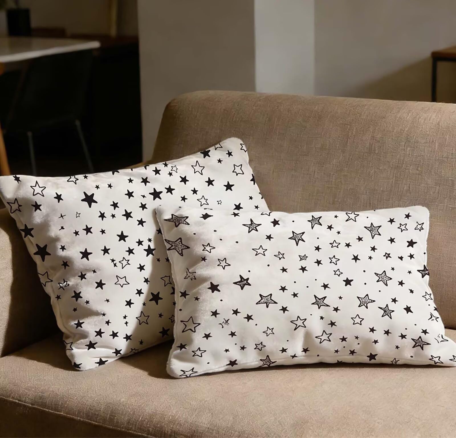 Housse de coussin blanc velours 50x70 pour décoration de canapé et lit de chambre moderne