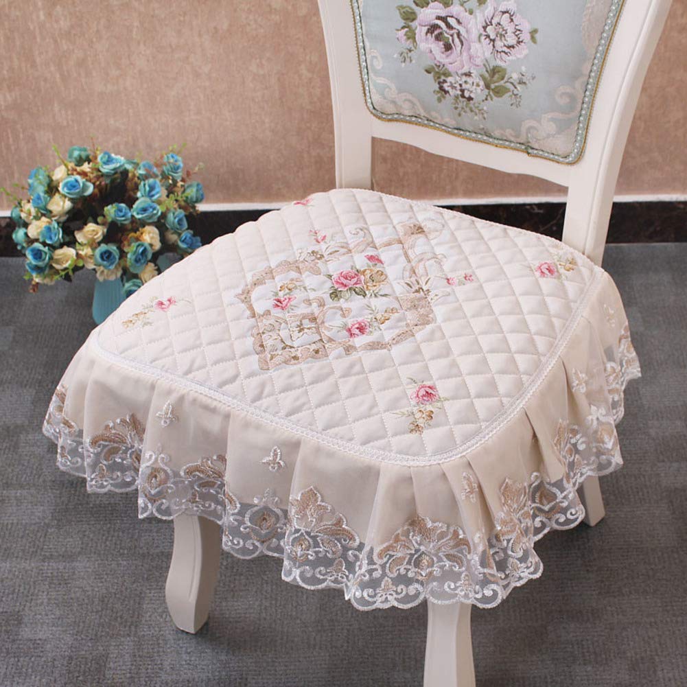 Galette de chaise européenne de prestige : lot de 6 coussins de siège matelassés