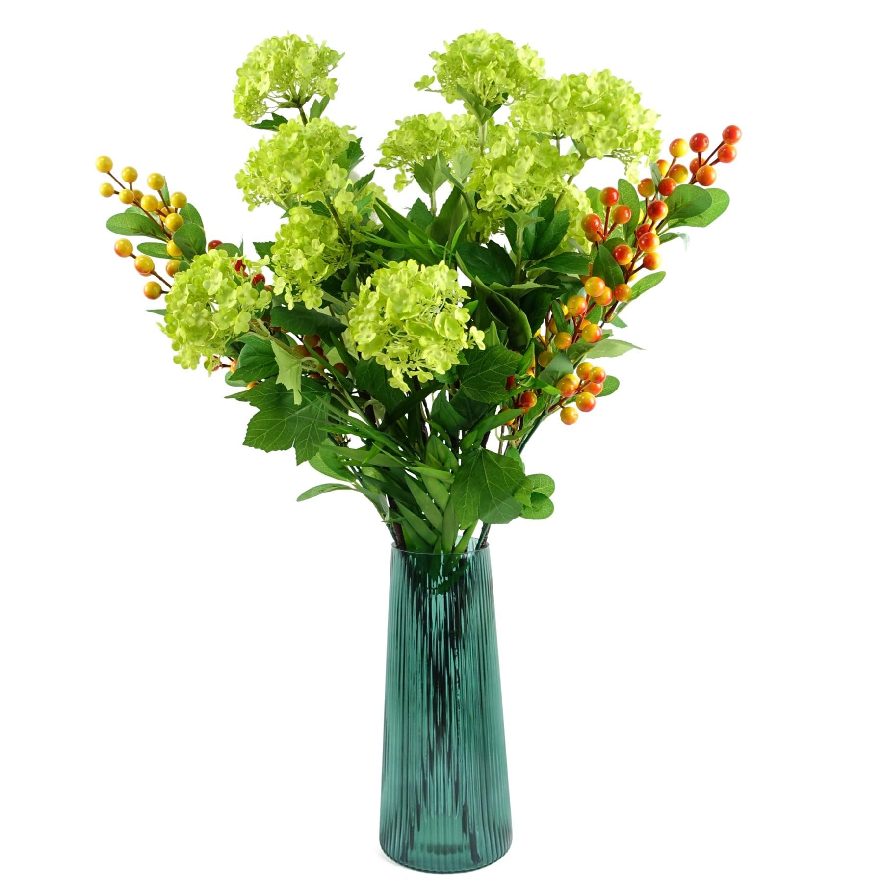 Leaf Design Artificial Flower Display with Vase