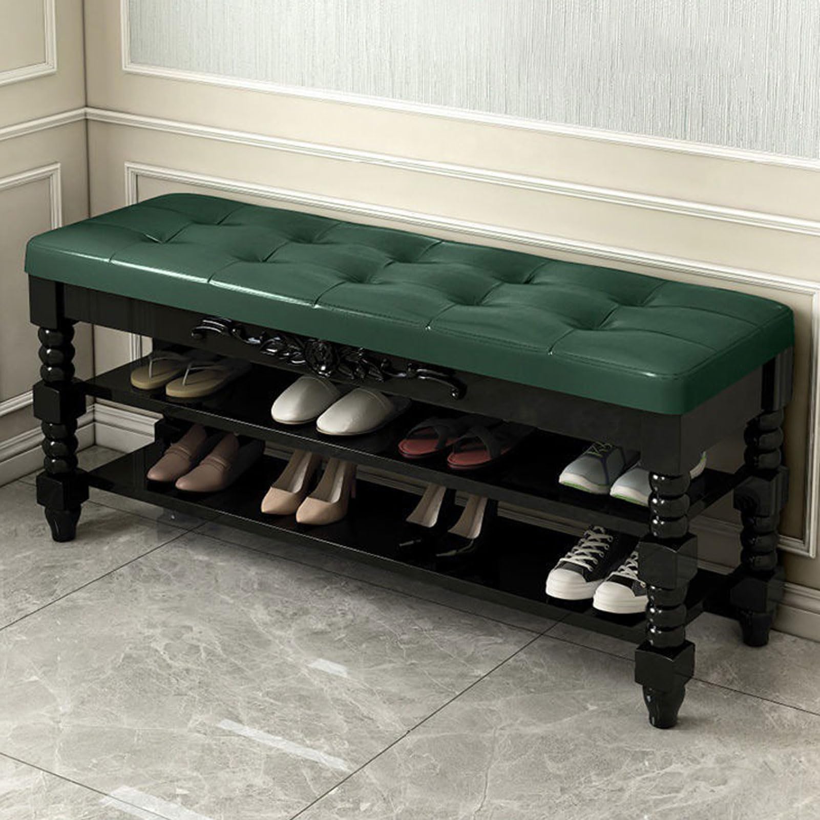 Banco Zapatero con Almacenamiento de Cojines - Mueble y Estante para Entrada Elegante nizador de Zapatos para Pasillo y Sala de Estar diseño de 100 cm Que Ahorra Espacio