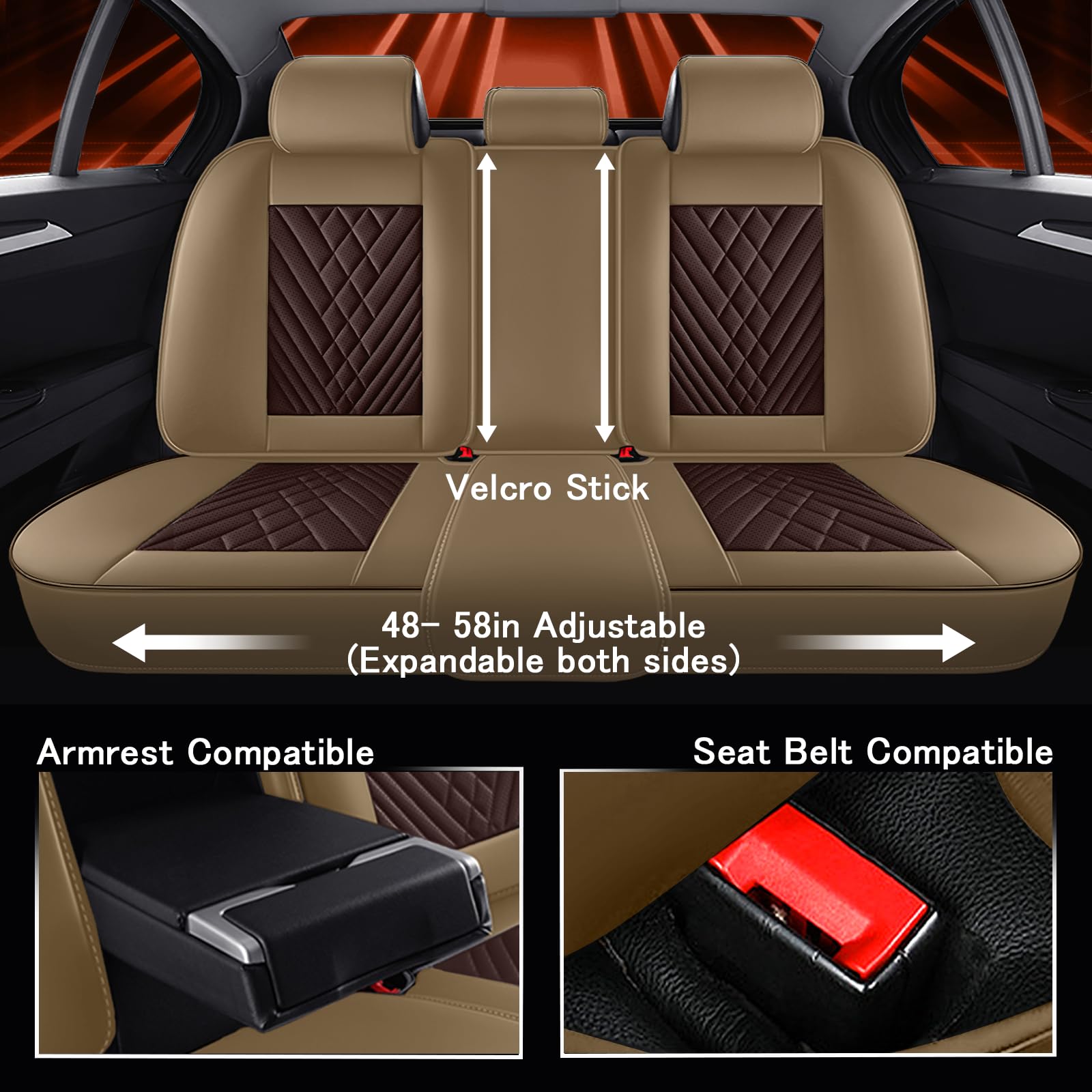 Waterproof Seat Covers For Chevy Equinox EV 2024-2025 – 5-Seat Premium Leather Seat Protectors (Black & White)