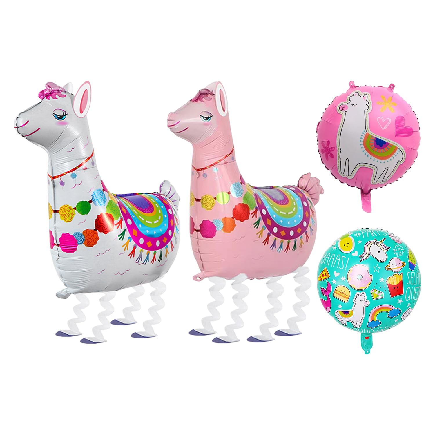 4 Alpaca Balloons, Cartoon Animal Aluminum Film Balloons, Children'S S, Party Decorations, Pink