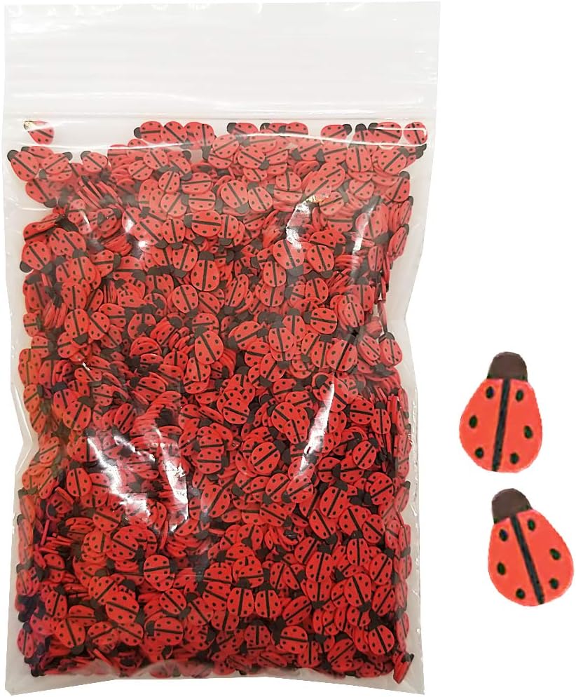 Animal Fimo Slices 50g 1 Bag - Slime Supplies Add Ins Making Charms DIY Decorations Accessories (Ladybug)