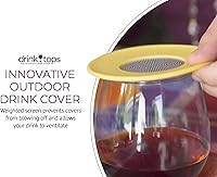 Vista 2 de Drink Tops - Fundas de silicona ventiladas para copas de vino, cubierta pesada que permite que el aire circule, protectores de vidrio