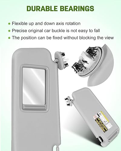Miniatura 5 de SCITOO Conjunto de visera solar gris para el lado izquierdo del conductor 74320-42501-B3 para Toyota RAV4 2006 2007 2008 2009 2010 2011 2012 2013