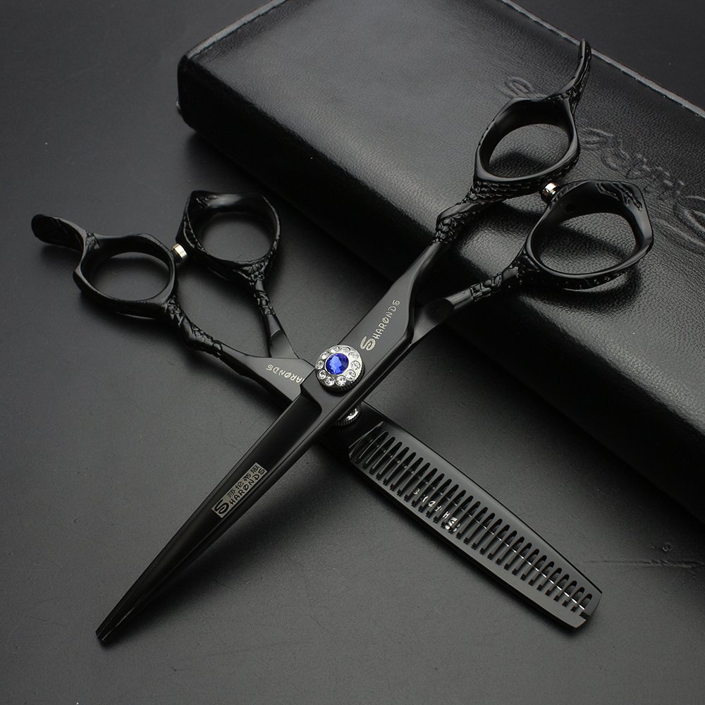 6 pulgadas 17.5cm de gama alta de peluquería tijeras patrón exquisito manejar peluquería herramientas de acero inoxidable peluquería tijeras 440c