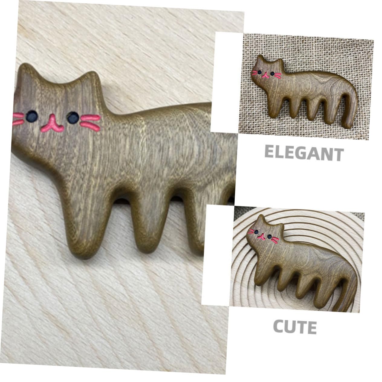 VALICLUD 2 Set Pettine Da Massaggio Tratta I Gatti Spazzola Per La Toelettatura Del Gatto Strumento Di Massaggio Alla Testa Pettine Per Gatti Spargimento Largo Sandalo 2 Pezzi * 2