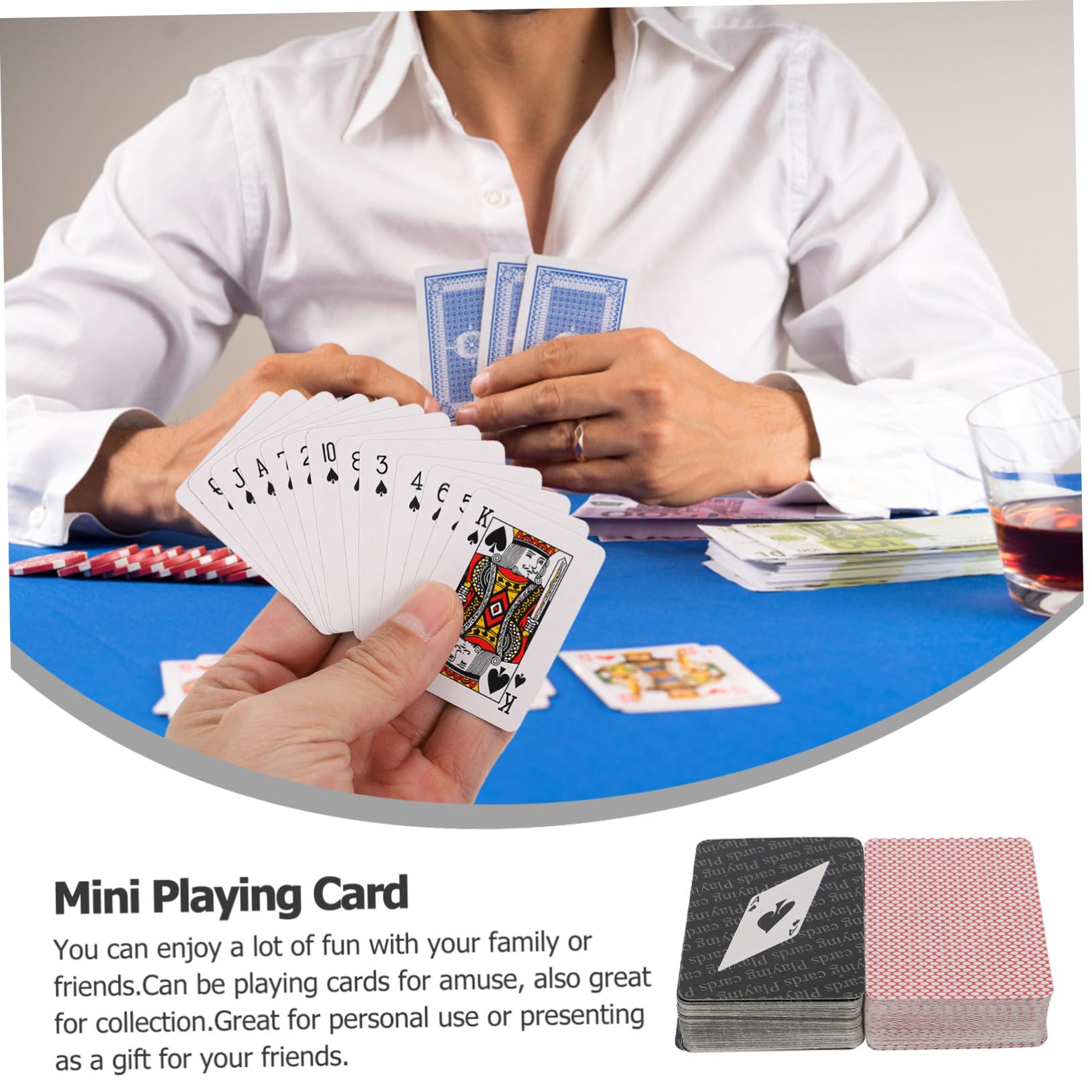 Mini Carte Da Gioco Carte Da Poker Gioco Poker Materiale Spesso Resistente All Usura Flessibile Divertimento Familiare Regalo Per