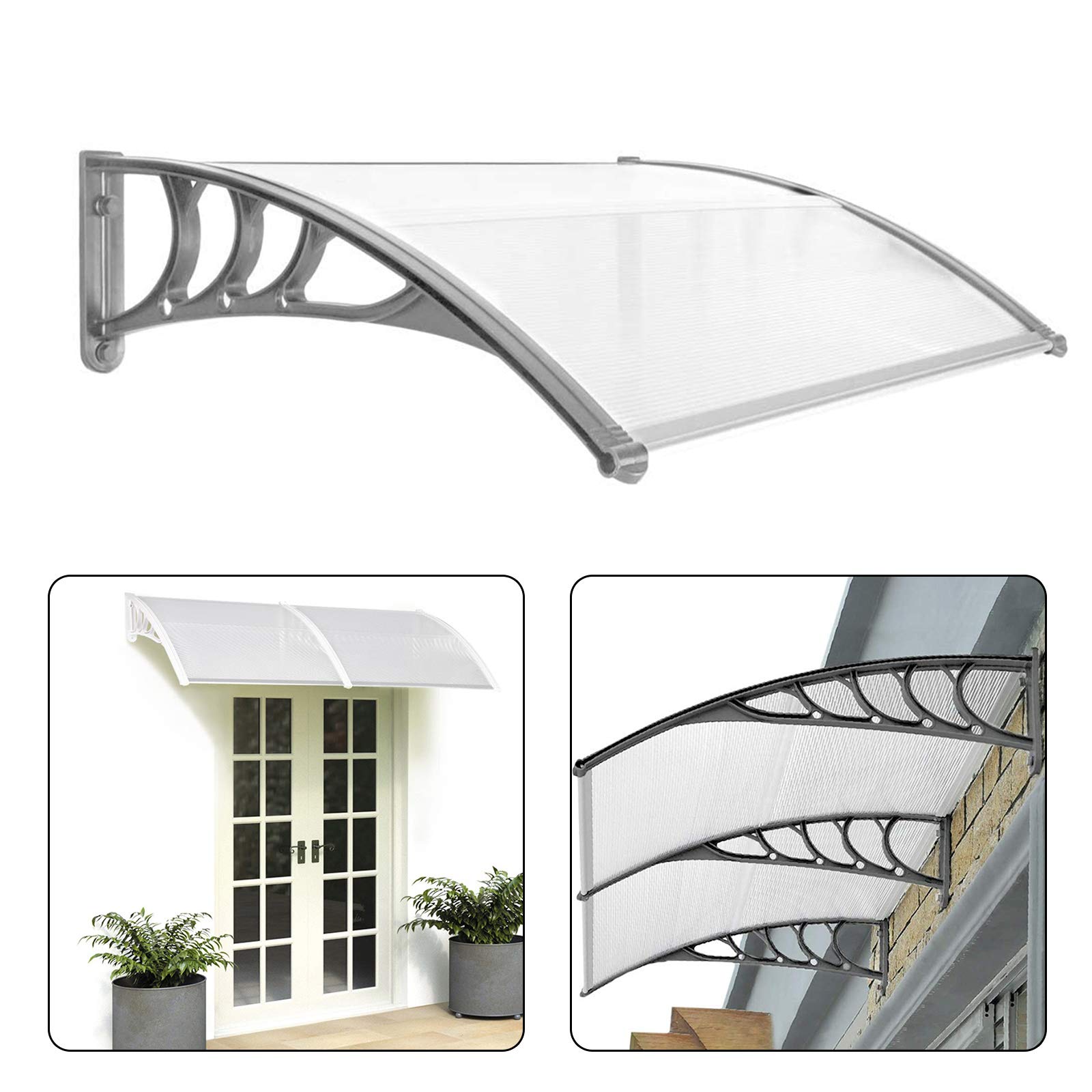 60 x 100cm Outdoor Door Canopy Waterproof, Outdoor Over Door Canopy Porch Front Rain Cover Awning Shelter Patio