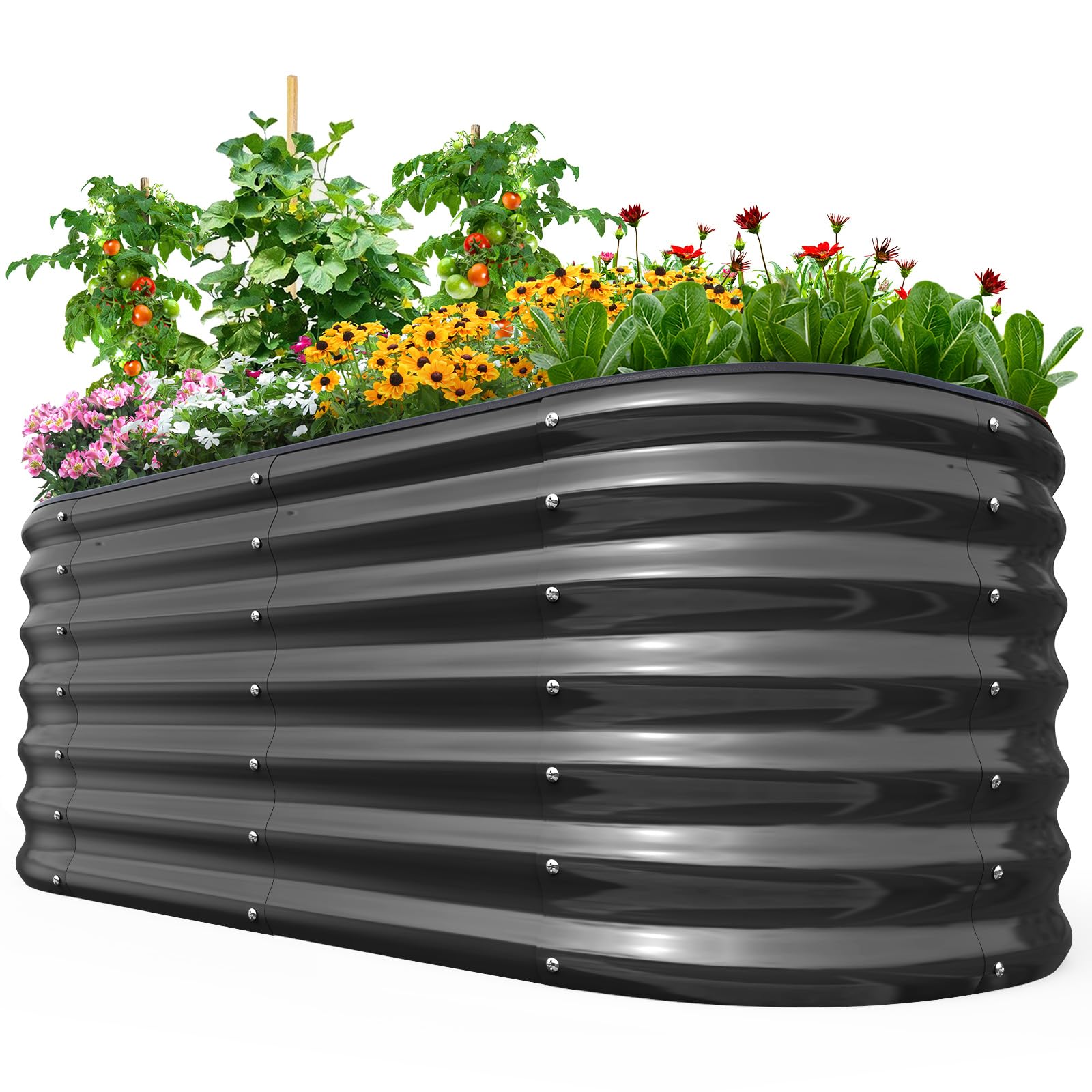 Quictent Hochbeet Metall 240x120x45cm,Wetterfestes Extragroße Pflanzenbeet,Gemüsebeet Pflanzkasten Frühbeet,100% rostfreies Hochbeete-Kit, Gartenbeet für Garten,Grau