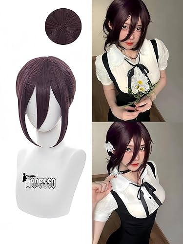 Aadesso Anime Reze Wig Bomb devil cosplay manga color brown purple blend synthetic fiber wig with wig Cap