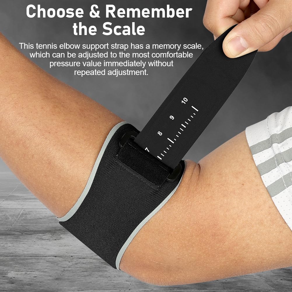 Coderas Epicondilitis, Cinta de Codo Tenista con Almohadilla de Silicona 3D, Coderas para Tendinitis Ajustable, Coderas de Golfista para Hombre y Mujer para Tendinitis Alivio del Dolor (Negro)