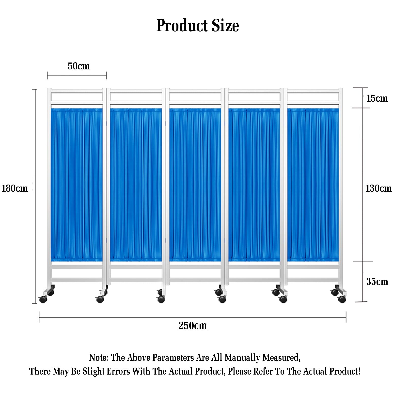 Medical Privacy Screen,3-8 Panels Folding Room Seperating Divider,6Ft High Standing Door Partition with Wheels for Ward/Clinic/Patient/Exam/Offices(Pink,5-Panel)