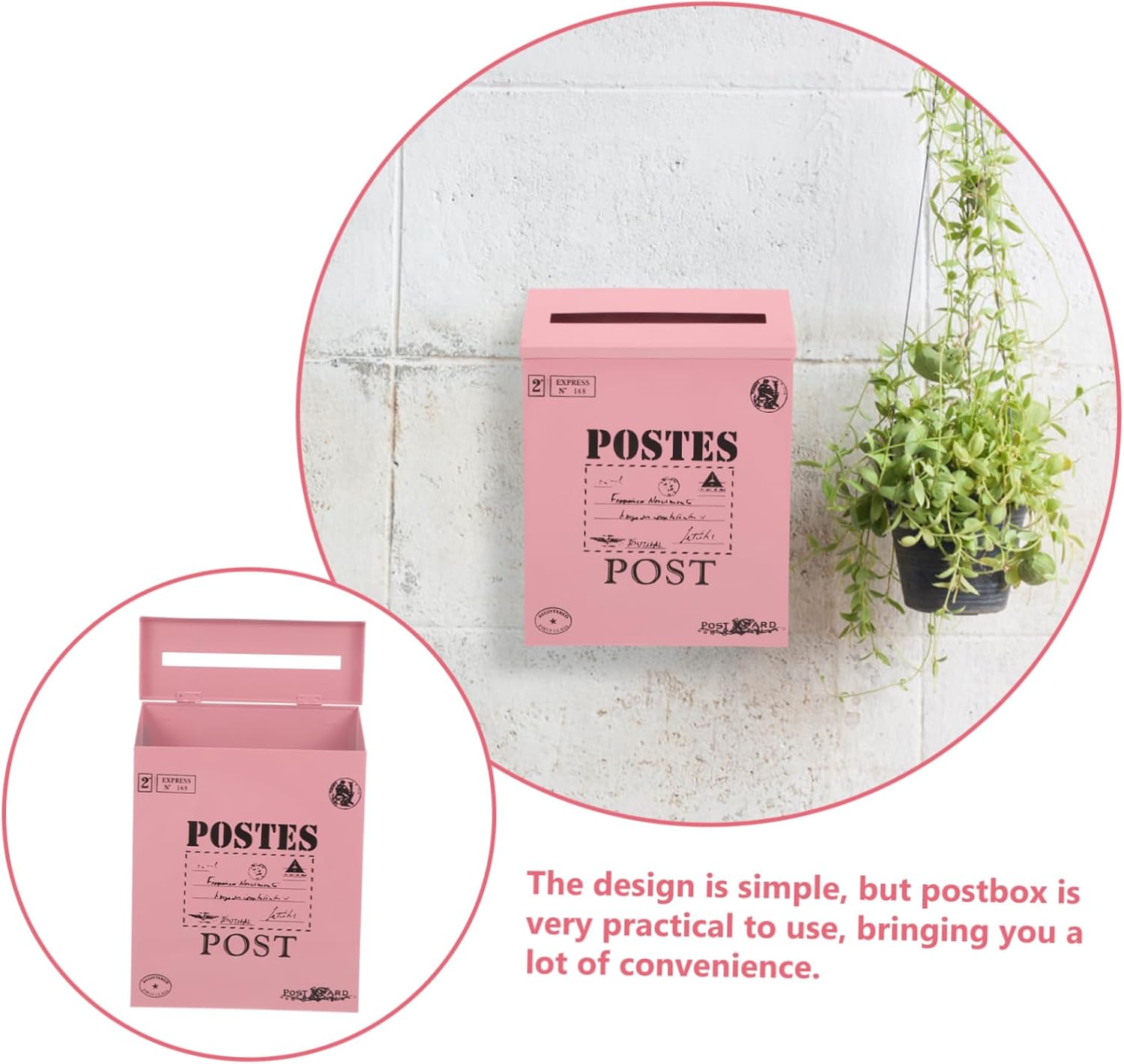 Sturdy Mailbox Wall Mount Retro Letter Box Locking Mailbox for Home Decor