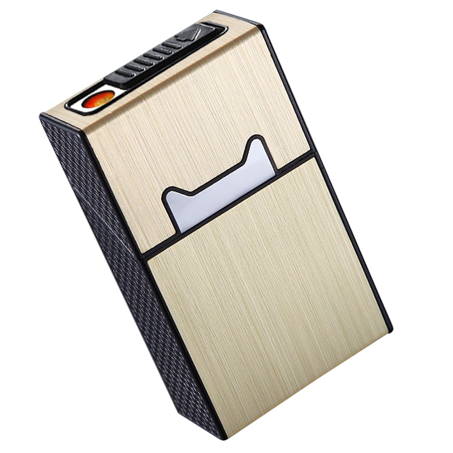 VOVCIG Cigarette Case with Tungsten Coil Lighter Waterproof Joint Case Gift for Men and Women(Black)