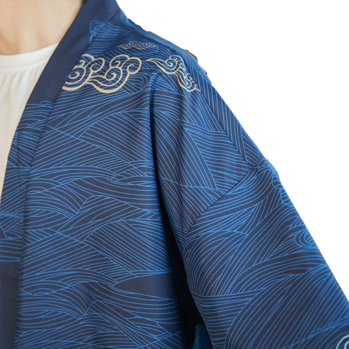 PRIJOUHE Men's Kimono Cardigan Jacket Japanese Style Flying Crane Seven Sleeves Open Front Coat - Image 6