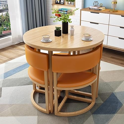 Miniatura 9 de YVYKFZD Juego de mesa de comedor redonda, juego de mesa y silla para sala de recepción de oficina, mesa de conferencia de café simple, mesa