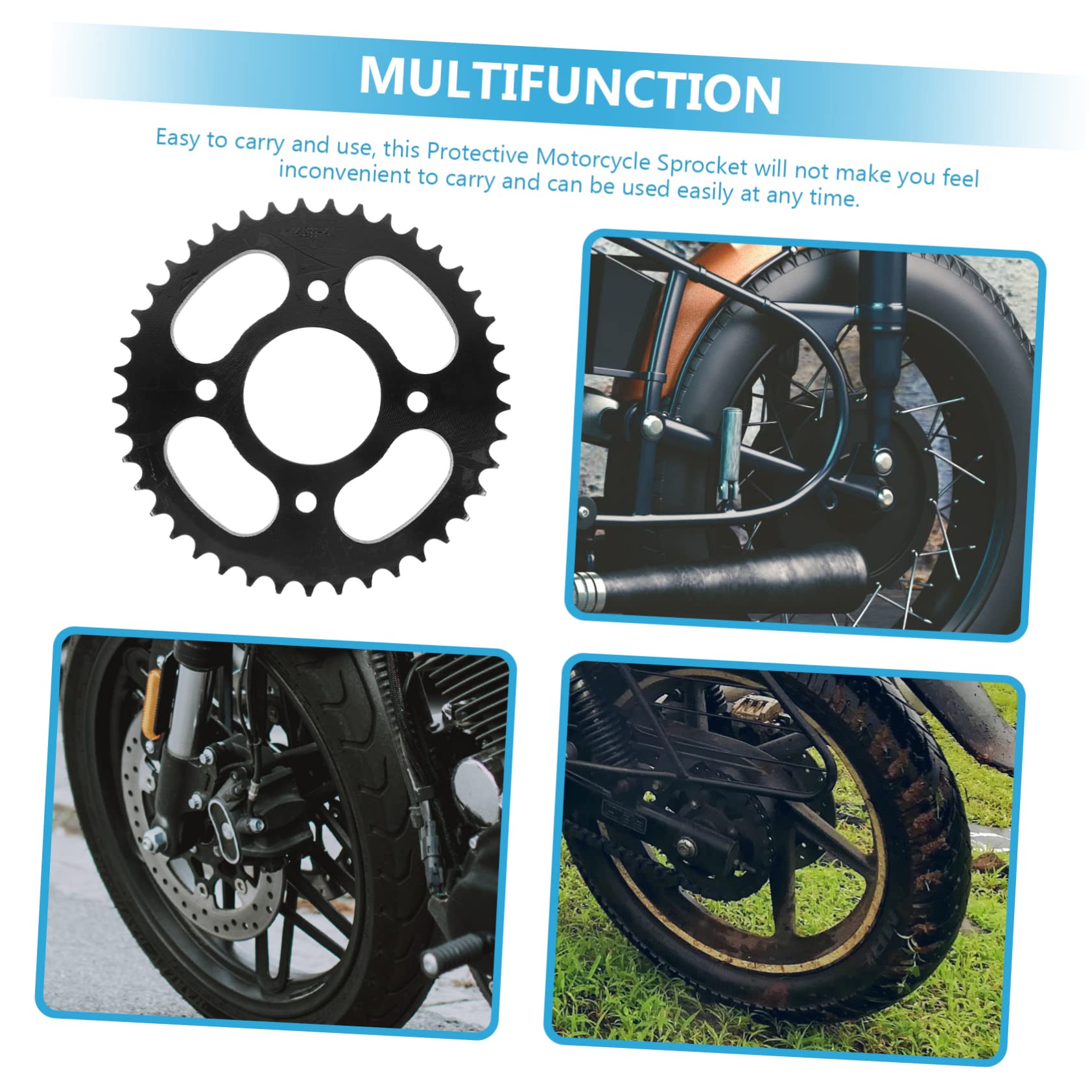 Pignon Arrière de Moto 428-41 Dents Acier Noir pour Modification