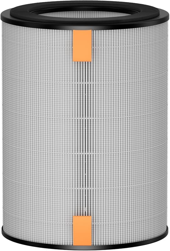 Filtro de Reemplazo de Purificadores de Aire, Filtro HEPA para Ventilador Torre Purificador DREO MC710S, con Filtración de 2 Etapas, Negro, Estándar(DR-HPA019)